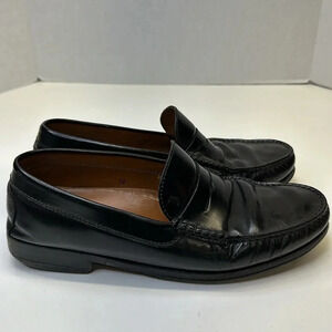Tod's Penny Loafers Driving Dress Shoes Italian Leather Black Men's Size 10
